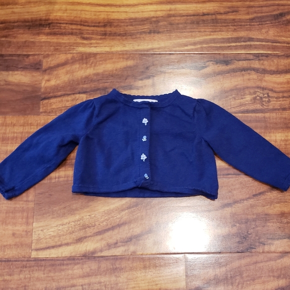 Janie and Jack EUC 6-12 months floral embroidered cardigan, floral vine skirt - Picture 2 of 11